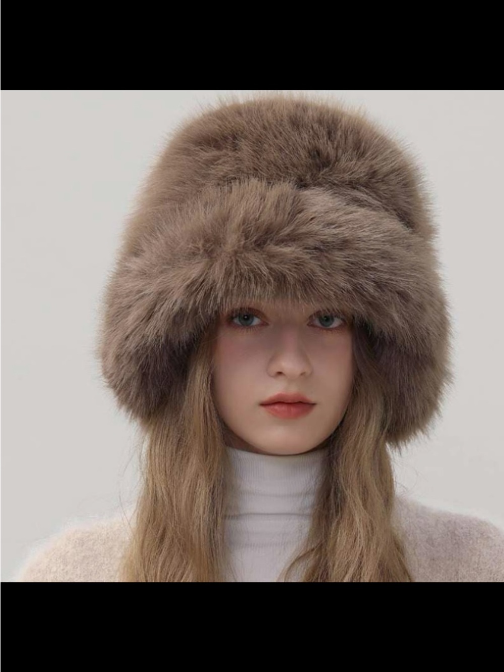 Plush Faux Fur Brown Russian-Style Hat for Women